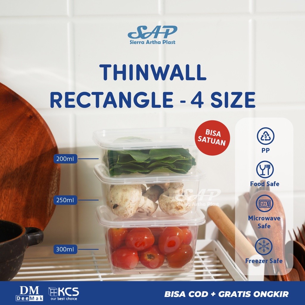 Thinwall 200ml Rect | Thinwall 250ml Rect  | Thinwall 300ml Rect | Thinwall 360ml Rect | Thinwall Pe