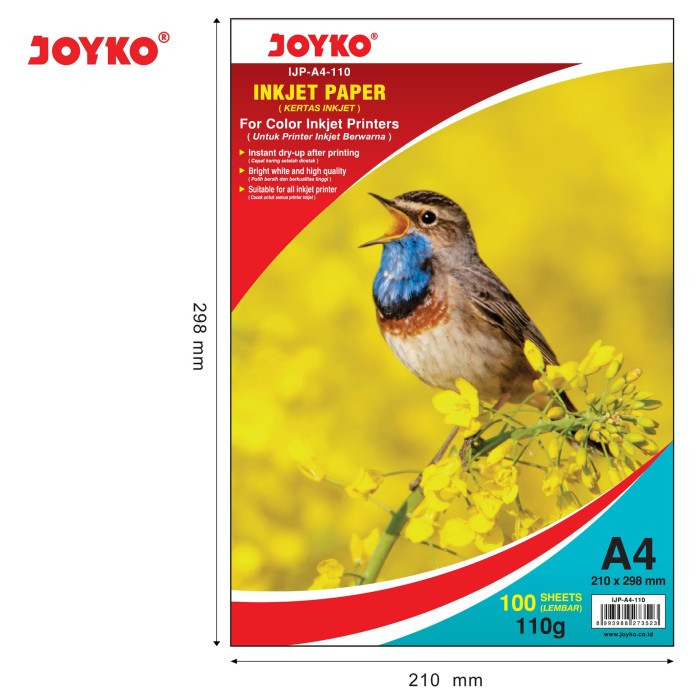 

joyko Inkjet Paper / Kertas Inkjet IJP-A4-110 100 Lembar