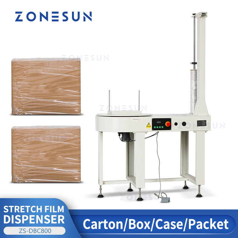 

ZONESUN Automatic Stretch Film Wrapping Machine Film Dispenser Turntable Carton Box Pallet Bundler Packaging Tool ZS-DBC800