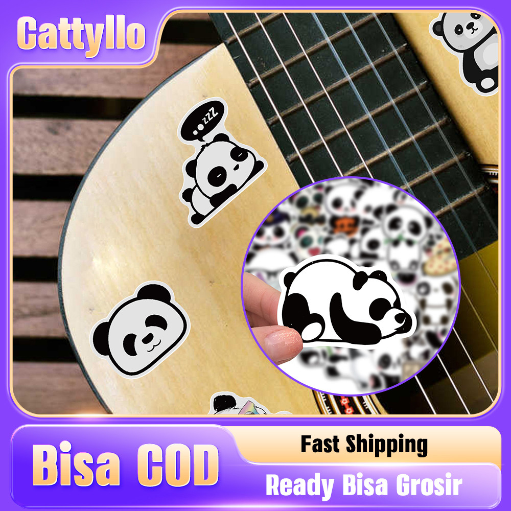50Pcs Stiker Lucu Kucing Berbagai Ekspresi Stiker Panda Kartun  Anti Air Stiker Untuk Motor Helm Buk