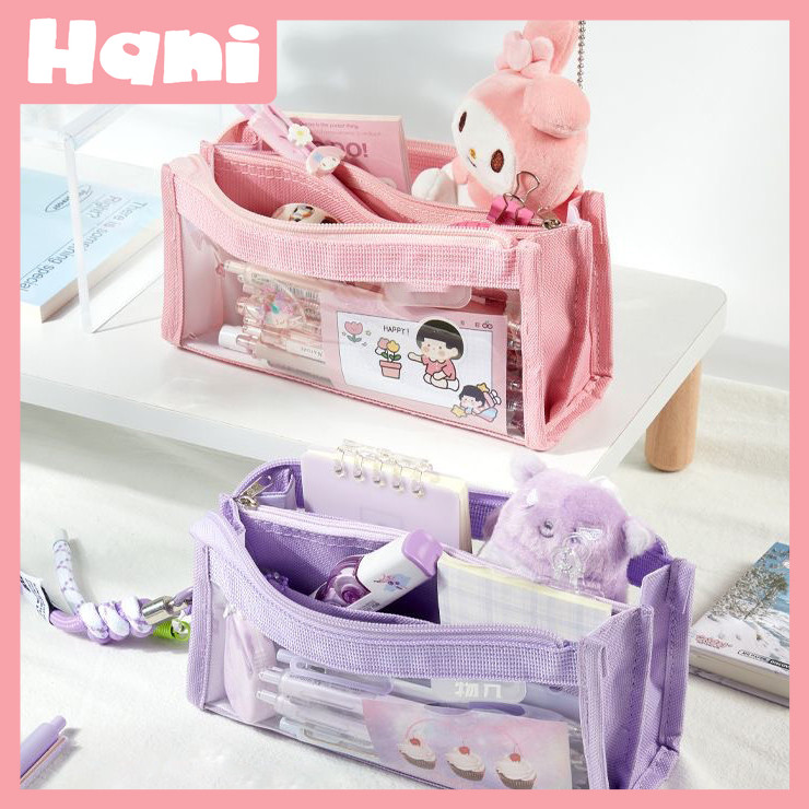 

Tempat Pensil Besar Kotak Pensil Aesthetic Pencil Case Korea Tas Pensil Transparan Peralatan Sekolah Lucu Stationery Organizer barang aesthetic
