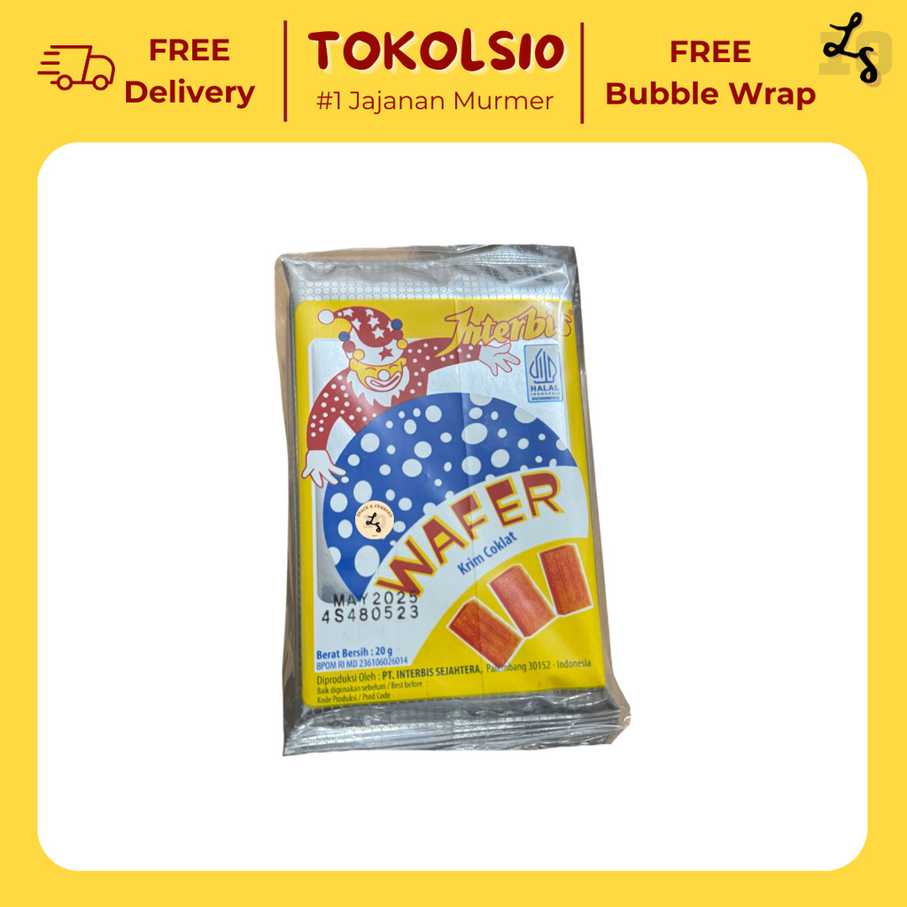 

Interbis Wafer Krim Coklat 1 Pack Isi 10 pcs @20gr