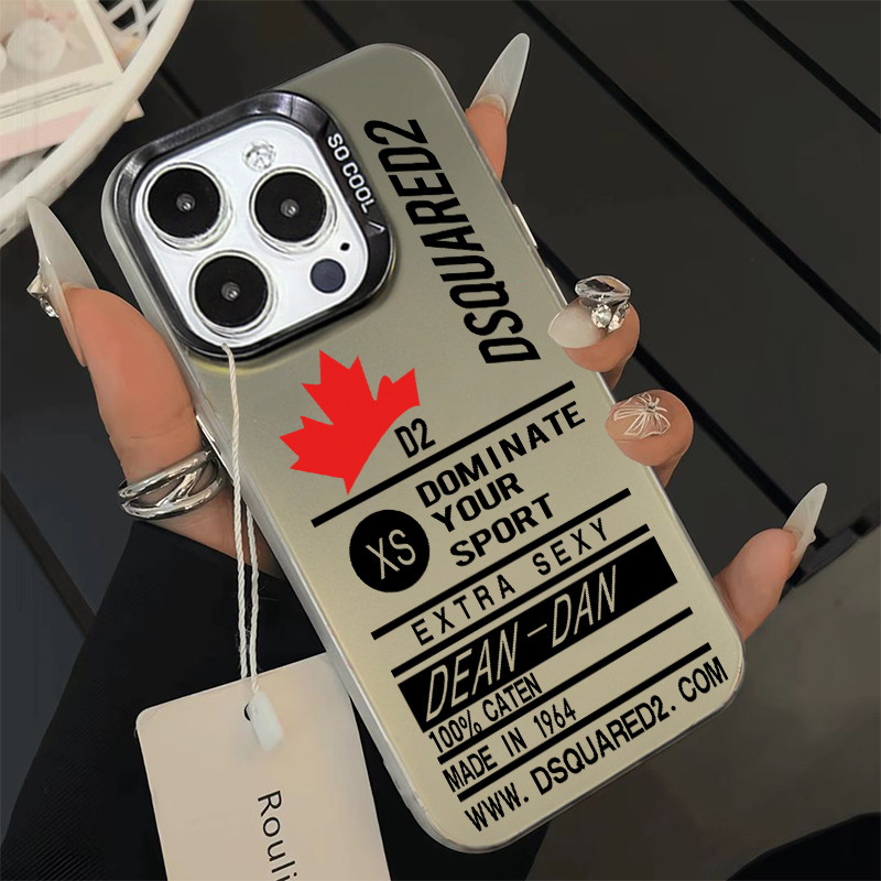 COD Casing hp Cartoon maple leaf letters phone case IMD-OPPO A3S A16 A17 A77S A5s A54 A15 A57 A53 A5