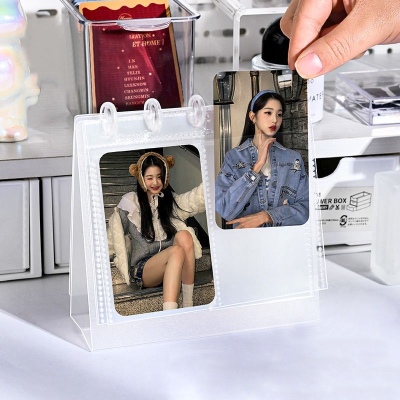 

Desktop Photo Album for Photographs Kpop Photocard Binder Collect Book Photocard Support Card Display Stand Desktop Ornament