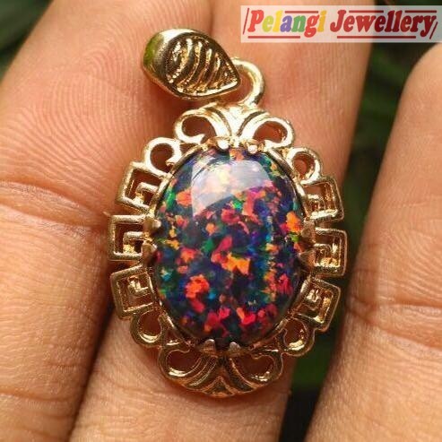 Liontin Batu Kalimaya Australi Jarong Merah HQ