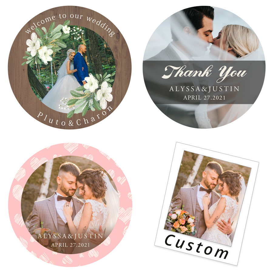 

4.5cm Custom Stickers Printing Photo Wedding Sticker Personalize Design Label Birthday Party Stickers Invitations Seal Labels