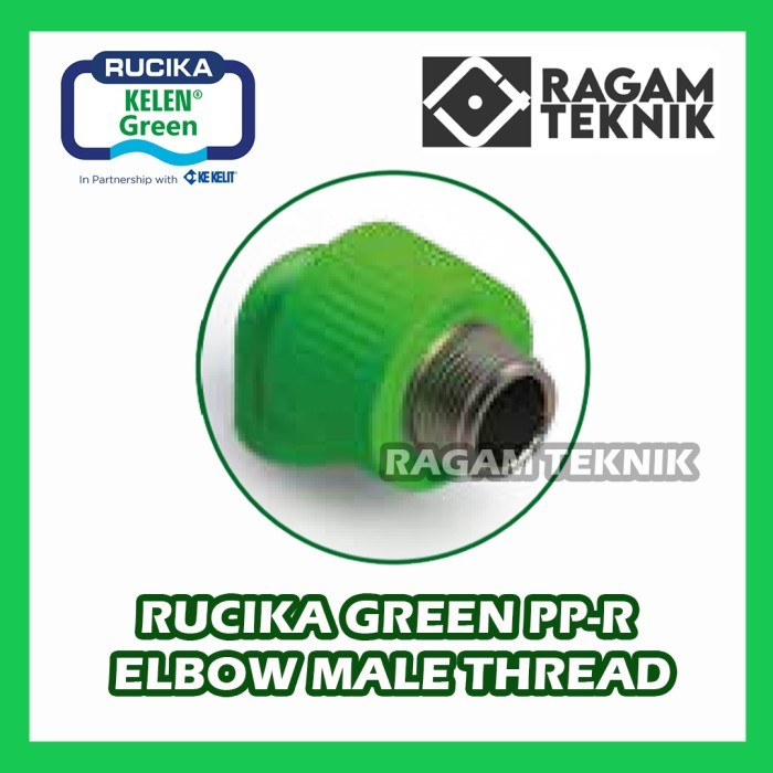 Rucika Elbow 25 mm Drat Luar 3/4" KDL Keni Knee Male PPR Green