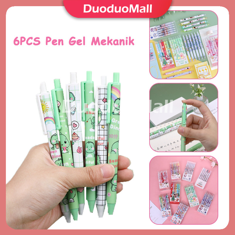 

6PCS Pen Gel Mekanik/Pulpen Gel Mekanik Lucu Karakter