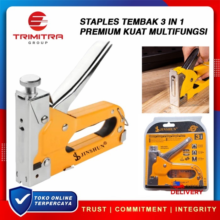 

Staples Tembak 3 in 1 Jumbo Staple Gun Tacker Bisa 3 Jenis Staples Kuat TOP