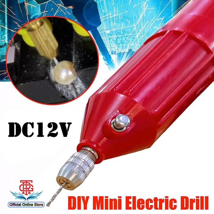 Mini Hand Drill Bor Ukir Poles Grinder Gerinda Tuner Pelubang Mata Mesin PCB Kayu Paralon Nail Art E