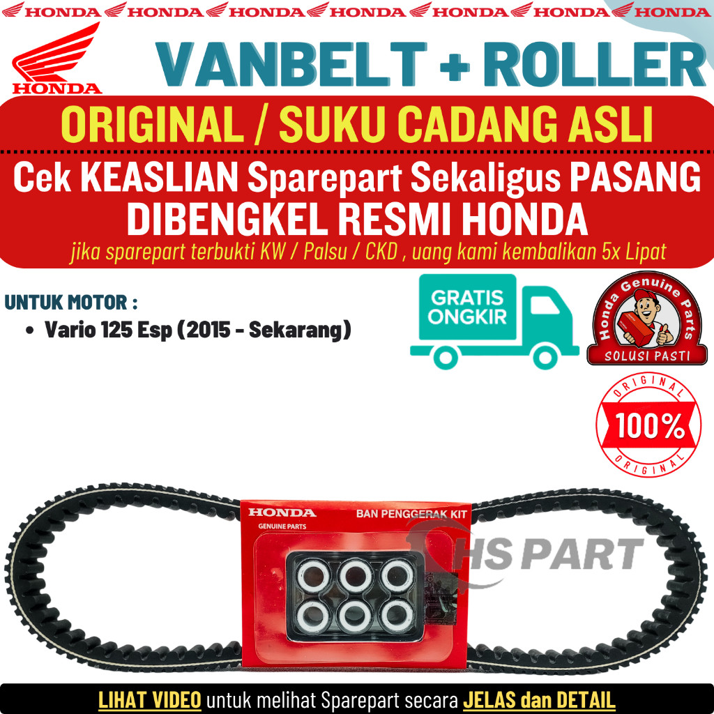 Vbelt Vanbelt Vario 125 Original Honda , Vanbelt Vario 125 Led Original AHM , Vanbelt Vario 150 Orig
