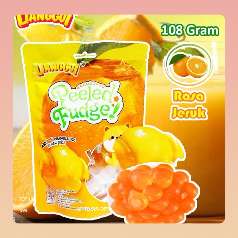 

HALAL LIANGGUI PERMEN LUNAK VIRAL 108gr Peeled Fudge 4 rasa (mangga, jeruk, strawberry, lychee)