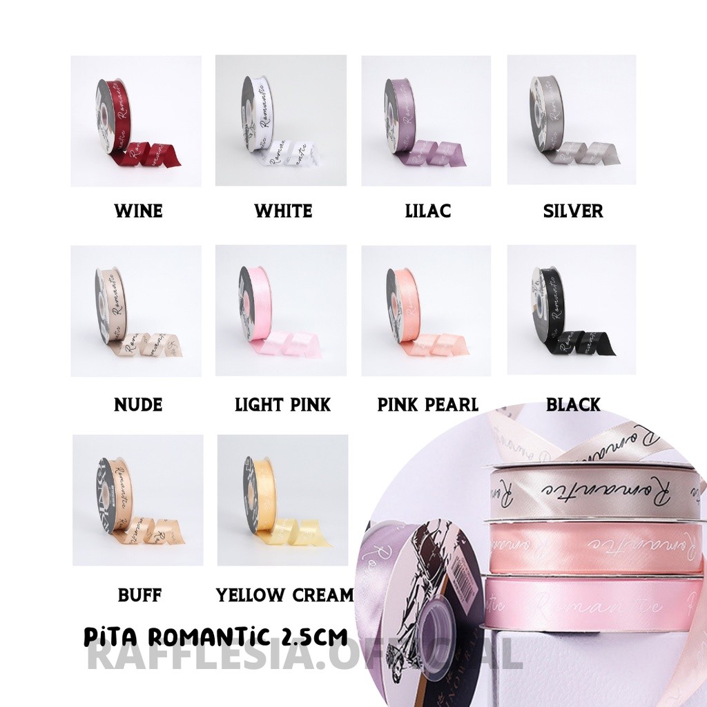 

PITA MOTIF ROMANTIC LEBAR 2.5CM (ECER PER METER) IMPORT PREMIUM PITA KADO HAMPERS BOUQUET BUNGA