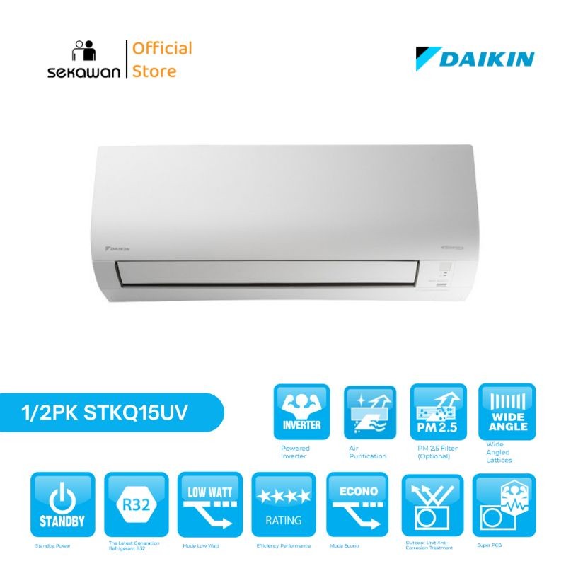 AC DAIKIN 1/2pk Inverter STKQ15UV Thailand