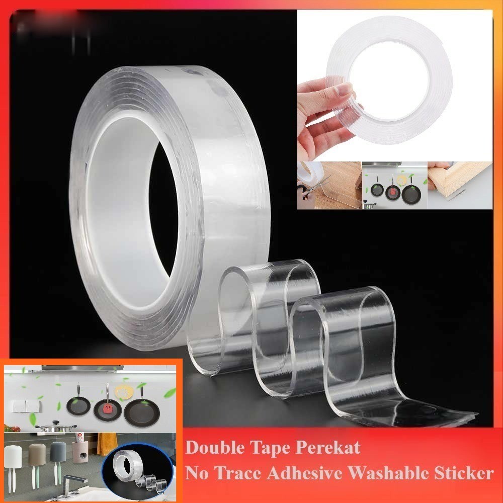 

Double Tape Perekat No Trace Adhesive Washable Sticker - J007