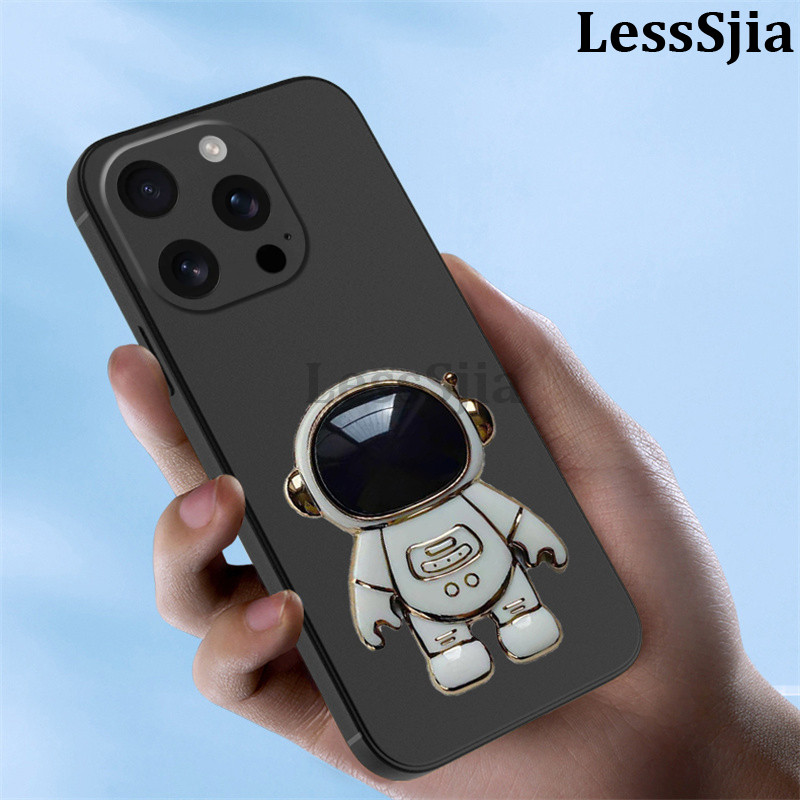 Phone cover iphone 16E Back case Fashionable Cartoon Astronaut Stand dustproof Smooth For iphone 16P