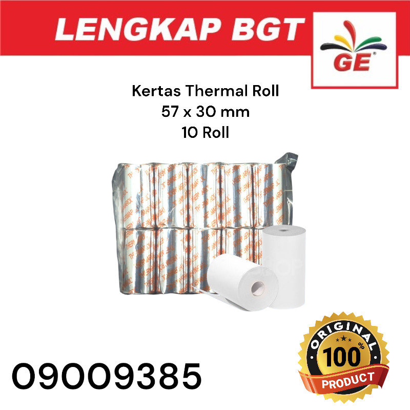 

Kertas Struk Kasir / Thermarol 57 x 30 mm 10 Roll - 09009385
