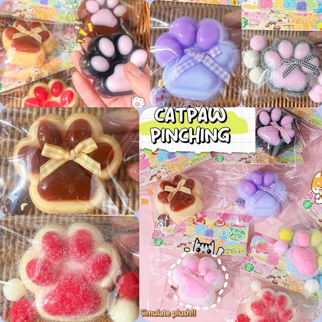 Mochi Taba Squishy NEW Fidget Toy Mini Kawaii Plush Cat Paw Silicone Small Cat Paw Cute Pink Cat Foo