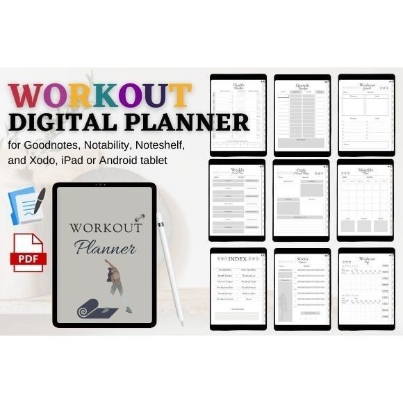 WORKOUT & FITNESS PLAN DIGITAL PLANNER