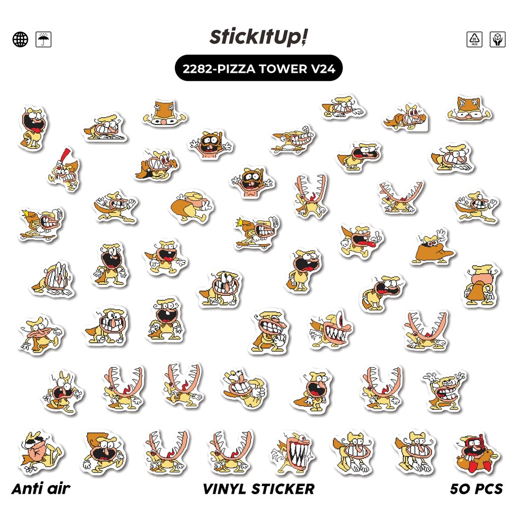 

COD✨ 50 Pcs Sticker Pack PIZZA TOWER V24 Lucu Aesthetic Vynil Waterproof untuk Freebies Sticker Buku Journal Casing HP Laptop