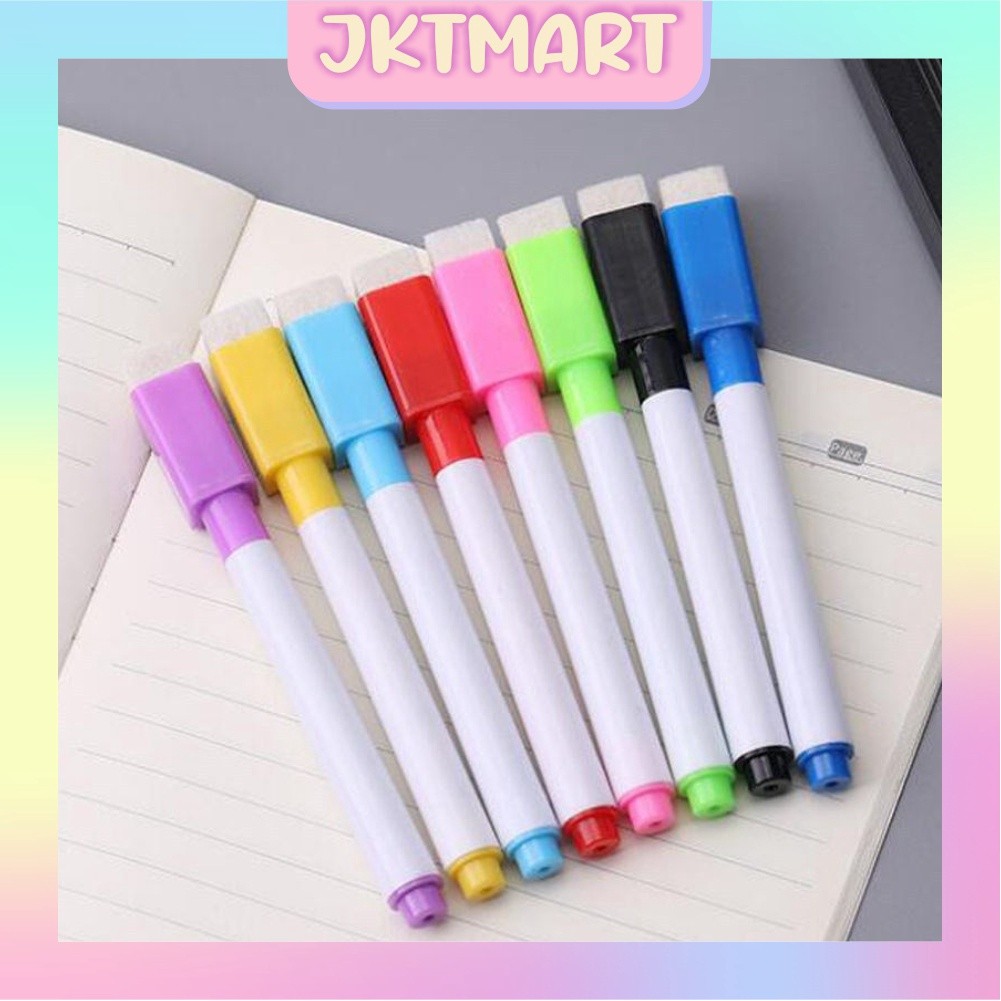 

⭐ JKTMART ⭐ Spidol Mini Papan Tulis White Board Dengan Penghapus / Sepidol Warna Warni Wipe And Clean Kecil S001