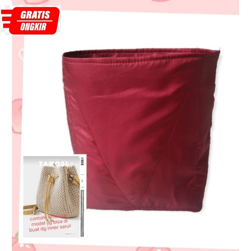 inner tas rajut instant model serut bahan busa ati tipis, bisa untuk ransel serut