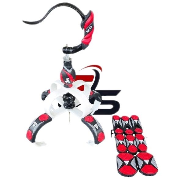 Fulset Mahkota Cakram Sangkar Murai Motif CS Merah dengan Gantungan Sangkar dan Pion