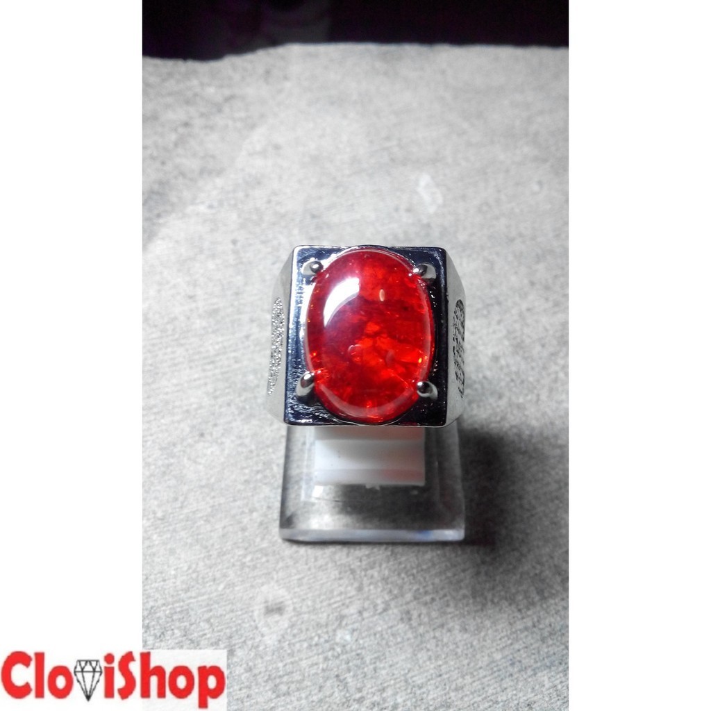 Cincin Batu Akik Pecah Seribu Merah HQ