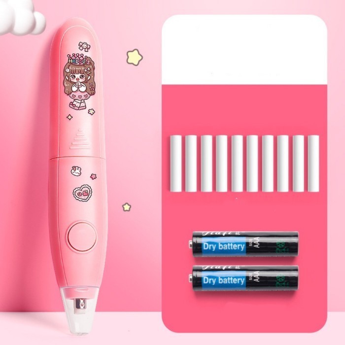 

electric pencil eraser penghapus pensil elektrik - Pink by Summerstore Id