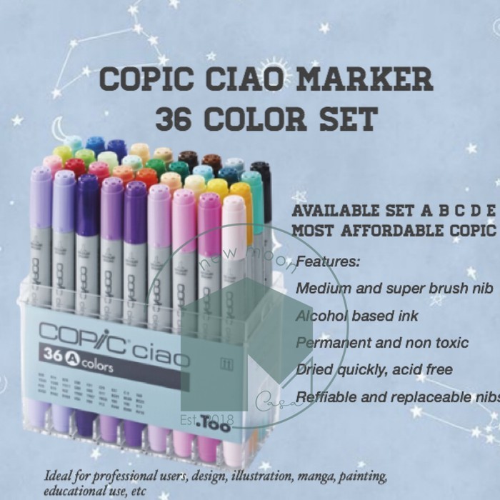 

Copic Ciao Marker Set 36 Set A B C D E Spidol Gambar Mewarnai Perlengkapan Menggambar Sketsa Manga spidol