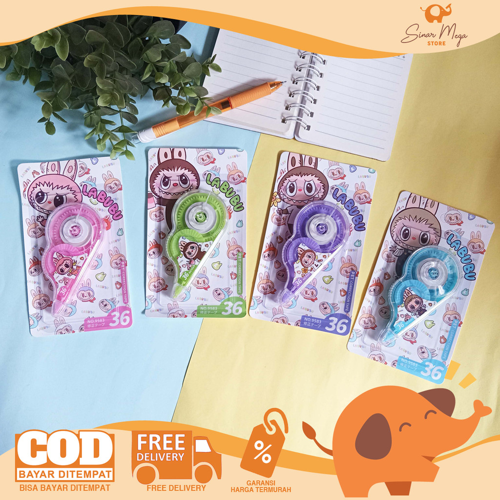 

Fancy Correction Tape Labubu 9583 / Tip-Ex Kertas Kering Pita Koreksi Murah Berkualitas
