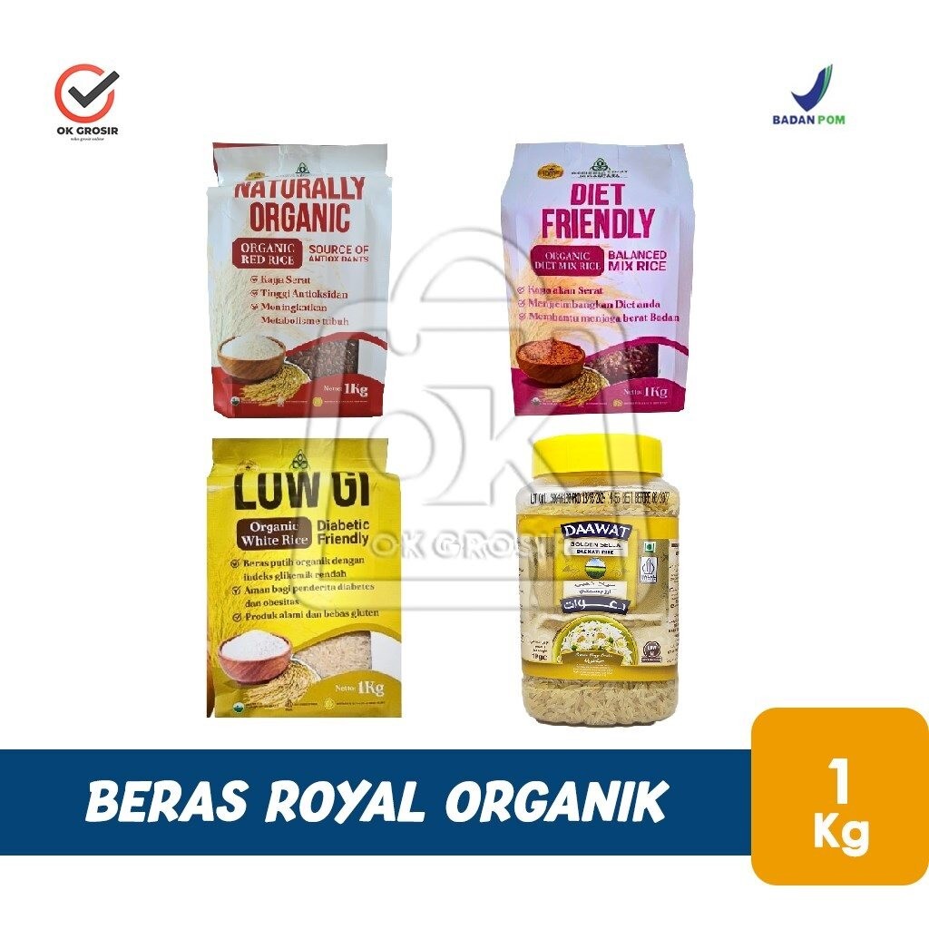 

Beras Royal Organik All Varian Rendah Gula Beras Diet Organic Rice (kemasan 1Kg)