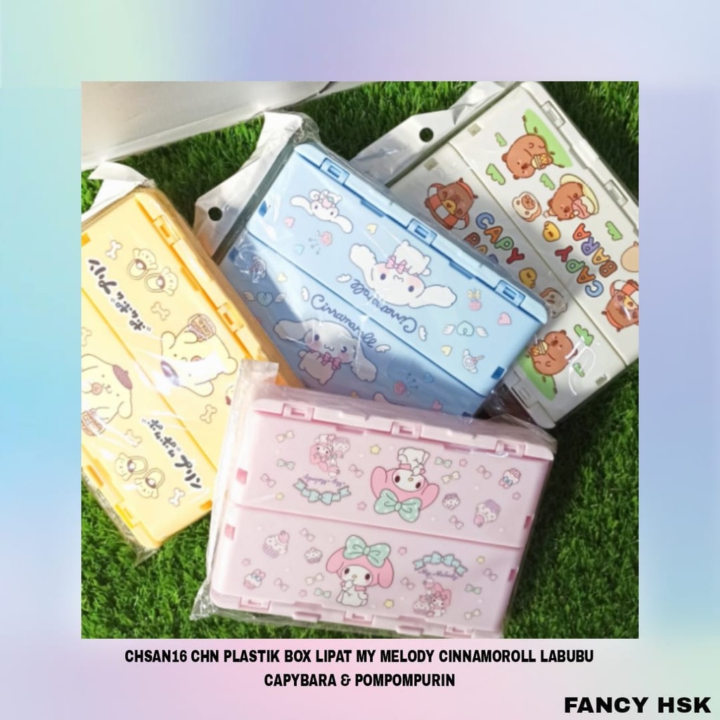 

CHN PLASTIK BOX LIPAT MY MELODY CINNAMOROLL LABUBU CAPYBARA POMPOMPURIN CHSAN16