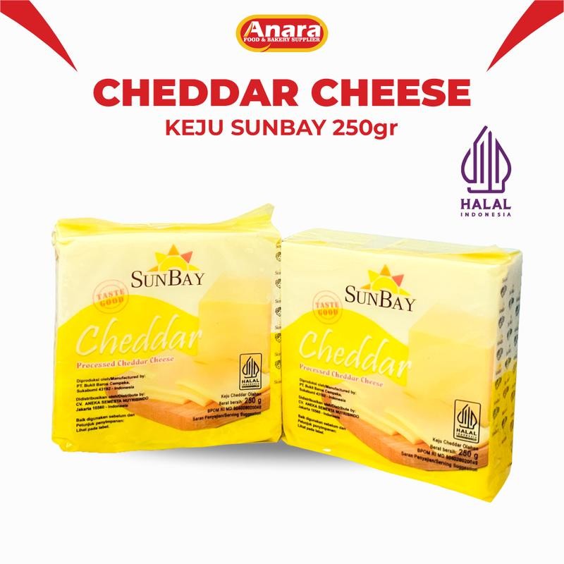 

Sunbay Processed Cheddar Cheese 250 Gram Keju Olahan Untuk Topping Kue Dll