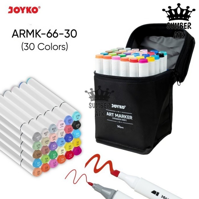 

Andma Art Marker Spidol Penanda Seni Berwarna Joyko ARMK-66-30 40 dan 60 - 30 WARNA