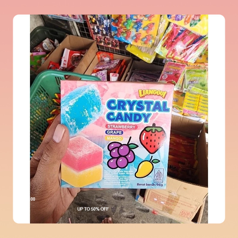 

[HALAL] Makanan viral LIANGGUI PERMEN LUNAK CRYSTAL CANDY JELLY ANEKA RASA BUAH 96 GRAM jajanan viral