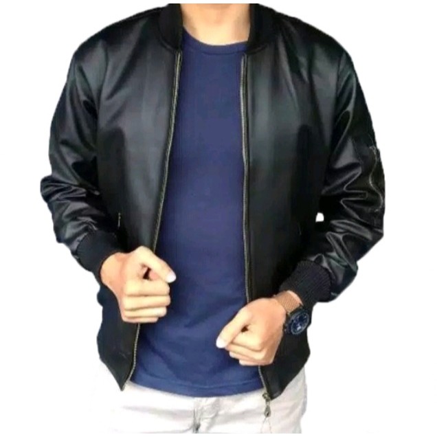 Jaket Bombers - jaket semi kulit kualitas super  terlaris/ jaket pria elegan model Bombers