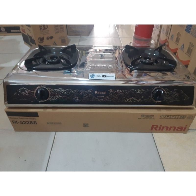 RINNAI RI-522SS - Kompor Gas 2 Tungku Rinnai RI522ss - Stainless Steel - RI522ss