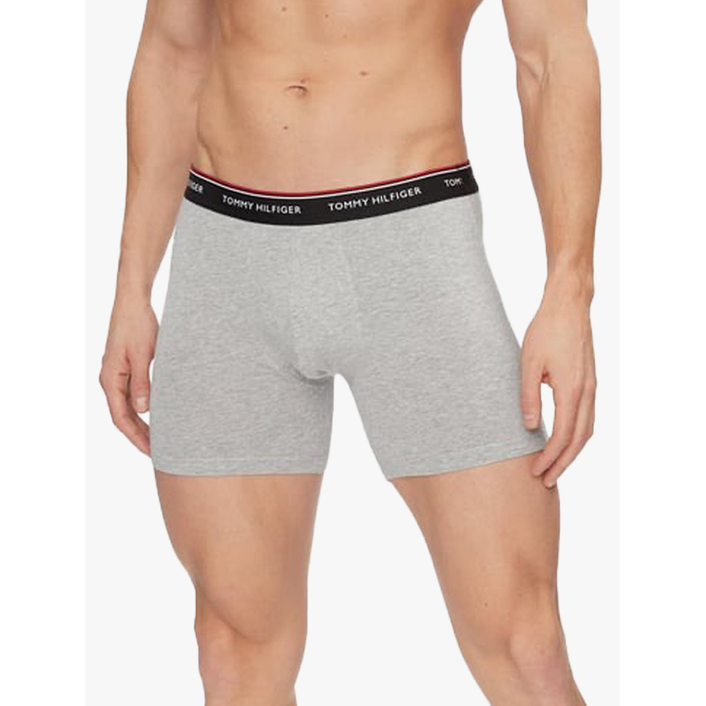 TOMMY HILFIGER - COMFORTABLE CUT MULTICOLORED 3P BOXER BRIED-BLACK/WHITE/GREY