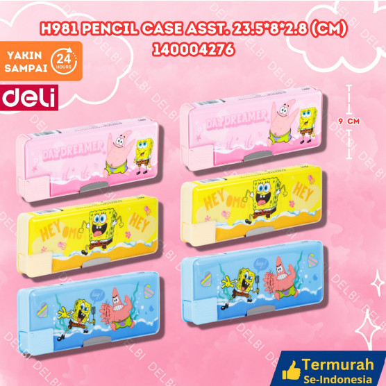 

Deli Spongebob Tempat Pensil Magnet Kotak - EH981 H981 Pencil Case Asst. 23.5 8 2.8 (cm)