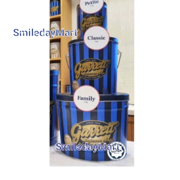 

Garrett Popcorn Petite/Classic/Family Tin IMPORT HALAL - Buttery, Petite