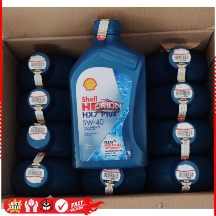 OLI SHELL HELIX HX7 1 LITER..SHELL HELIX 1DUS 12 BOTOL Ori