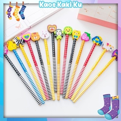 

Pensil Karakter + Penghapus Pensil Lucu Ada penghapus Pensil Fancy Pensil Unik Karakter Souvenir