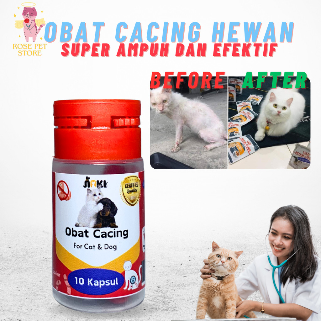 [GROSIR] OBAT CACING KUCING AMPUH HARGA 10 KAPSUL | OBAT CACING KAPSUL BUBUK KUCING ANJING JUAL PERB