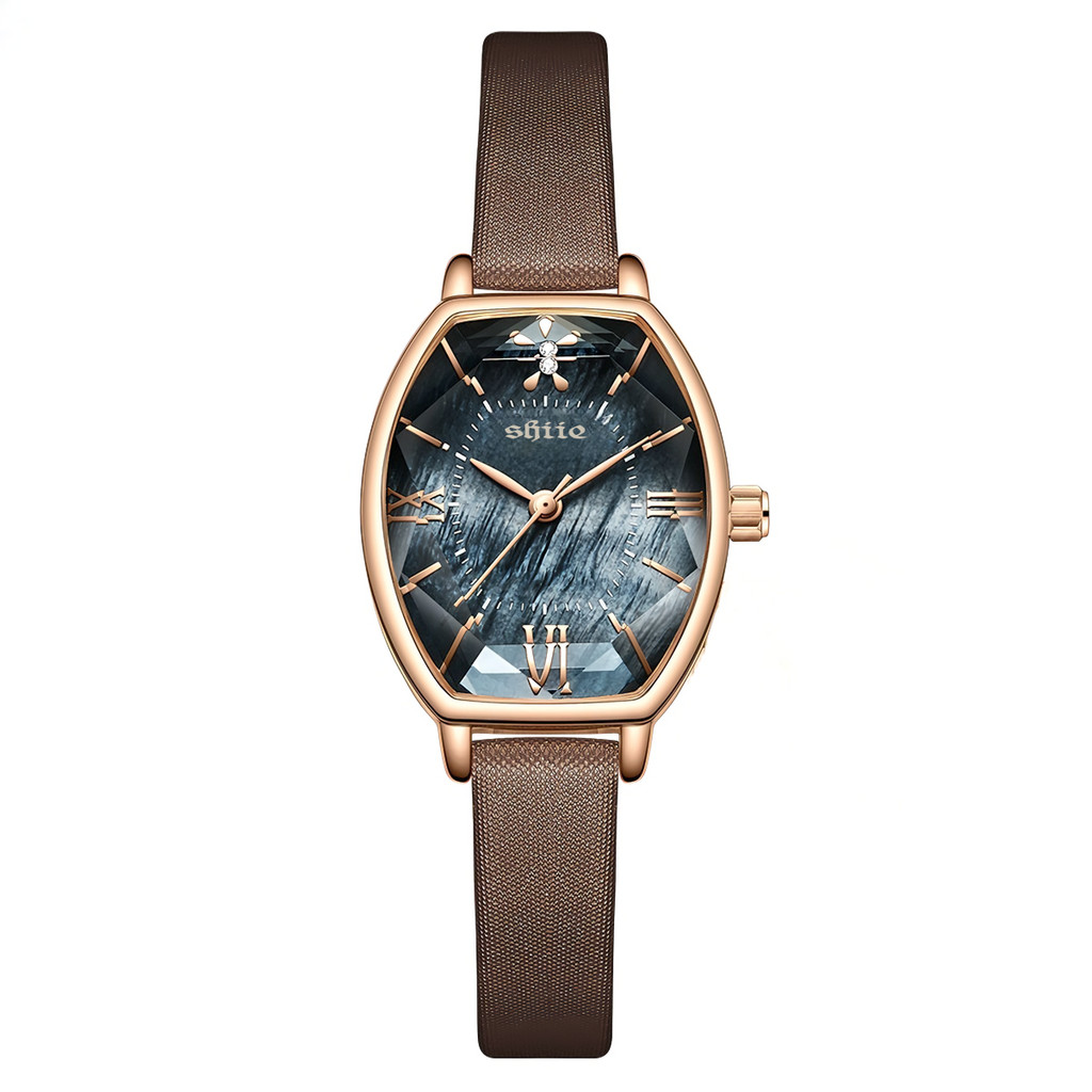 SHIIE Jam Tangan Wanita Original Anti Air Tali Kulit Casual Santai Woman Watch Cewek Korea Coklat Br