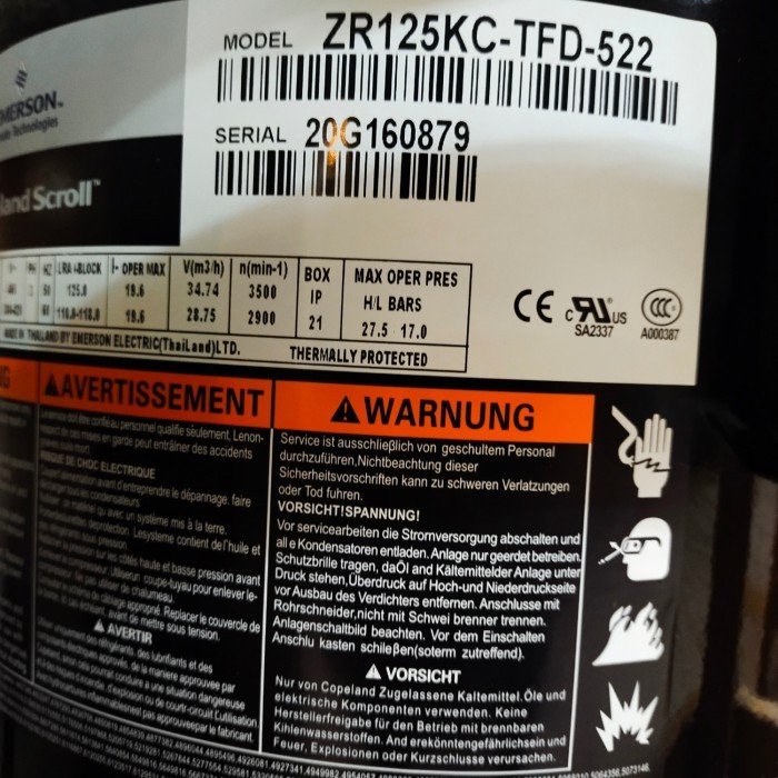 kompresor Copeland ZR125KC-TFD-522 (10pk)