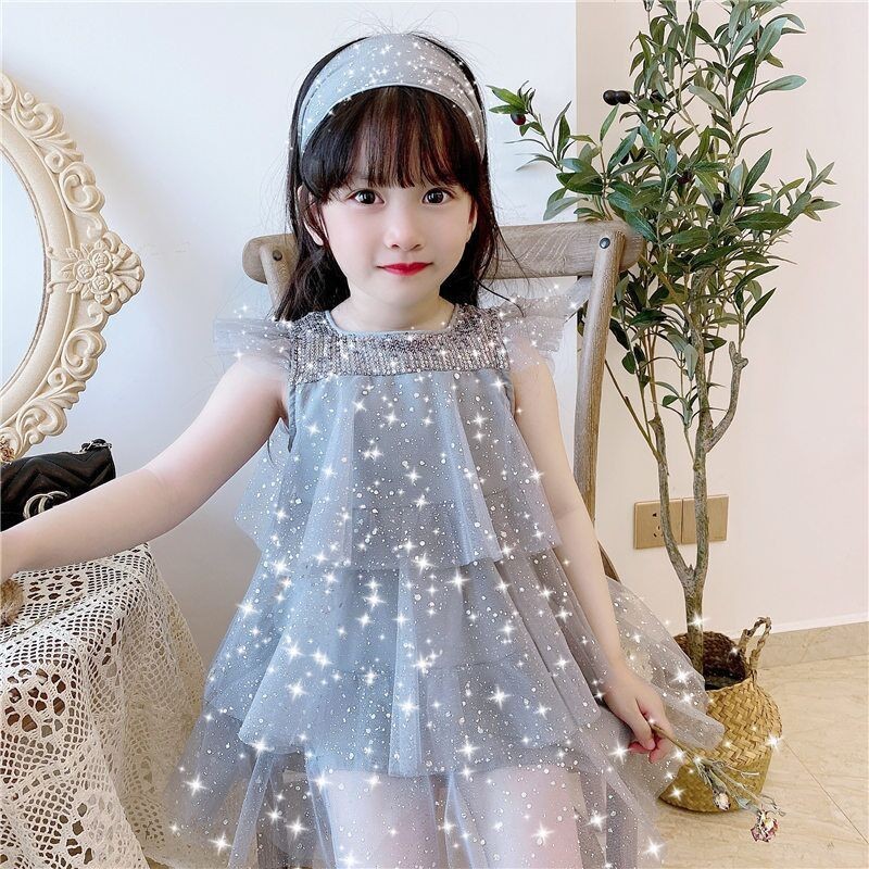 DRESS PESTA BAJU ANAK PEREMPUAN ALESHA GAUN TILE FURING KATUN