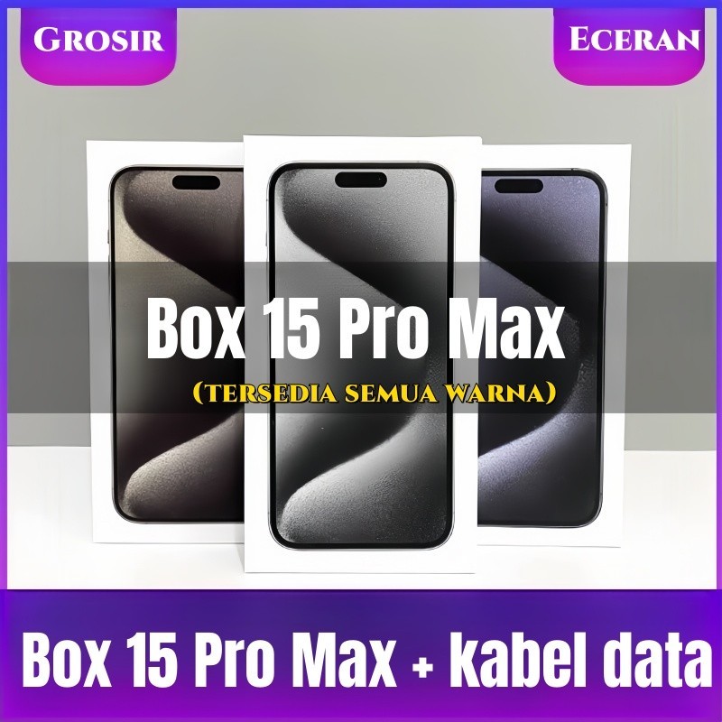 

Dus Box Kotak 14 Pro / 15 Promax Grosir box kemasan baru 15 Pro Max + kabel data, stok banyak tersedia Box 15 Pro Max Dus Box Kotak 14 Promax