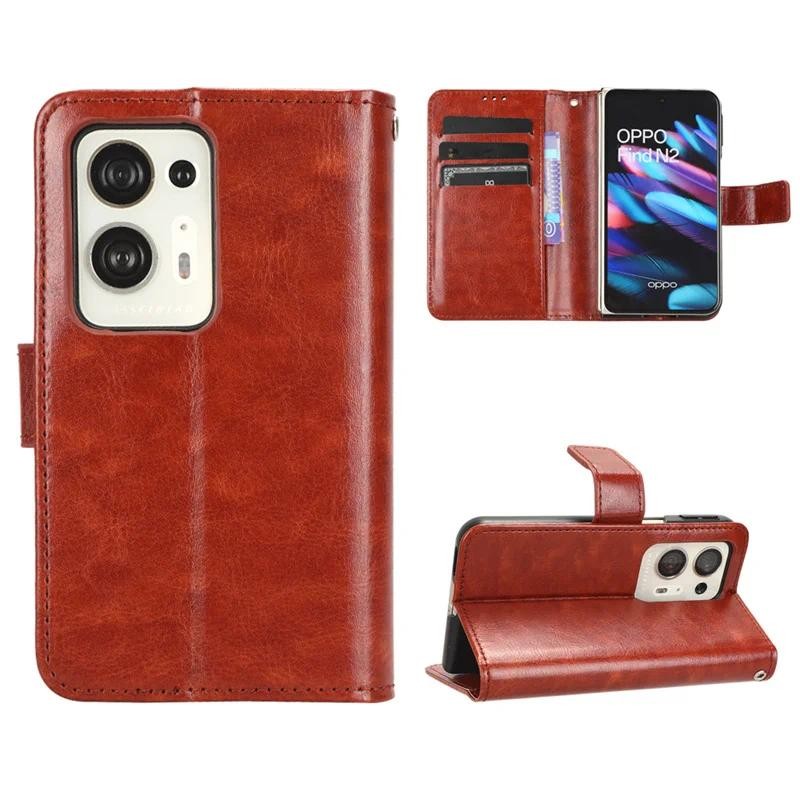 Caing HP OPPO Cari kasus N2 Anak sapi mewah bahan kulit sapi asli Cover Skin PU Cocok untuk OPPO Fin