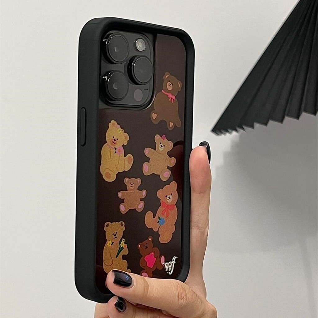 ☼ Wildflower WF BLACKPINK ROSE Bear-y Cute Soft Acrylic Case Cover iPhone 12 15 14 Plus 13 Pro 15Pro